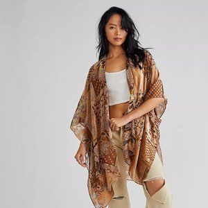NWT Free People Stevie Patchwork Burnout Kimono
